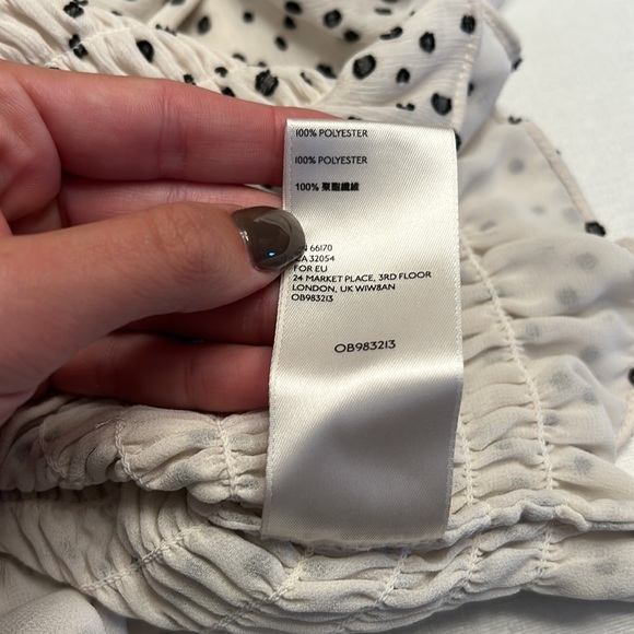 🔵 Anthropologie Lucia Off Shoulder Polka Dot Top - Picture 7 of 8